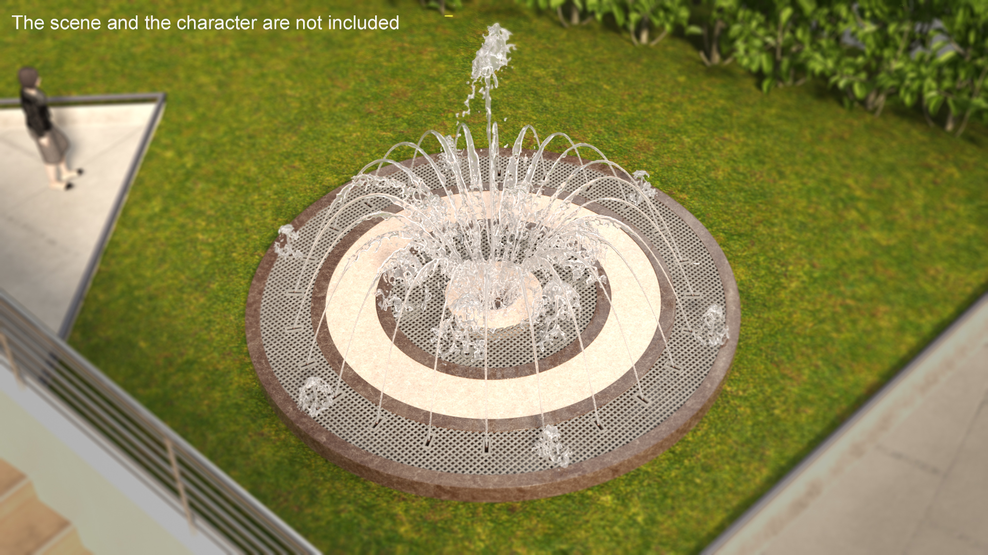 Designer Dry Fountain Round 3D