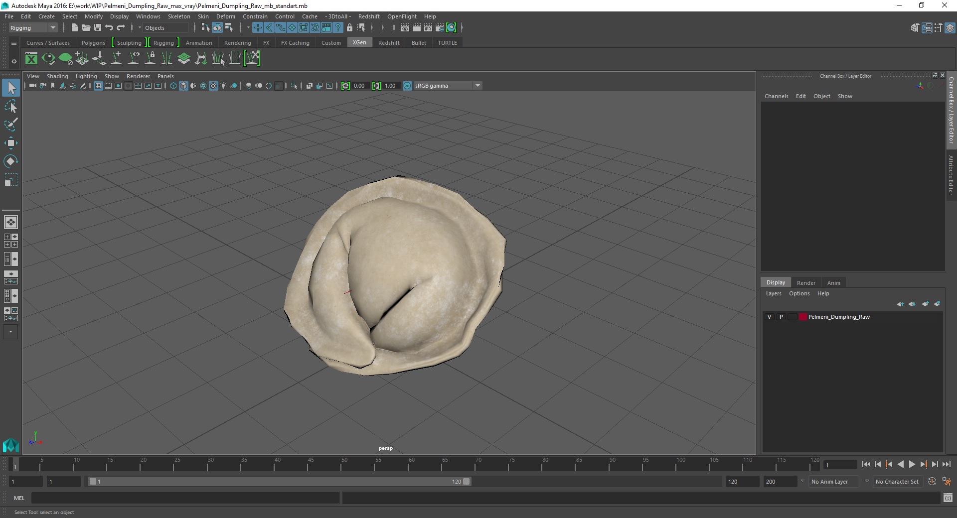 3D model Pelmeni Dumpling Raw