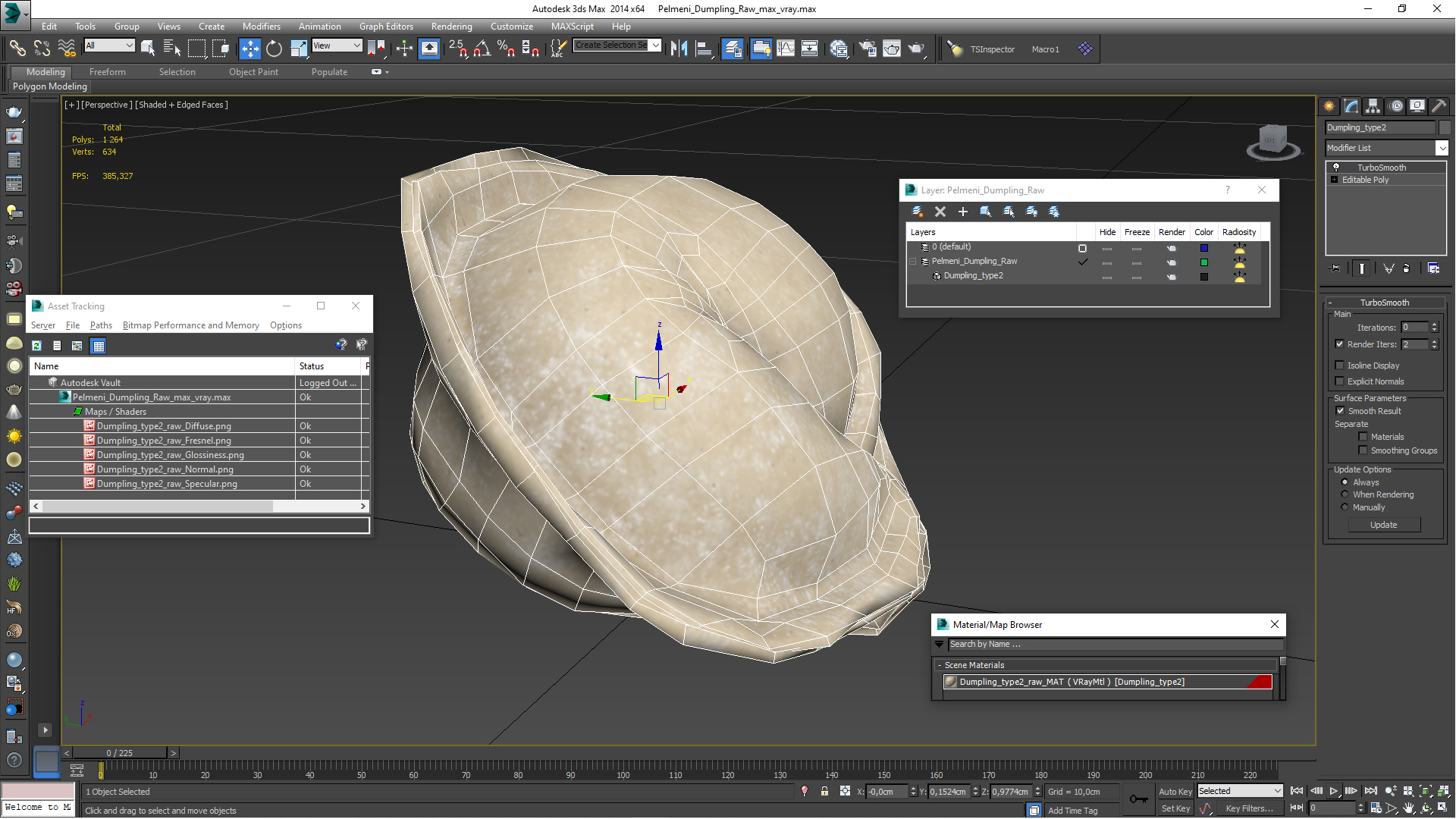 3D model Pelmeni Dumpling Raw