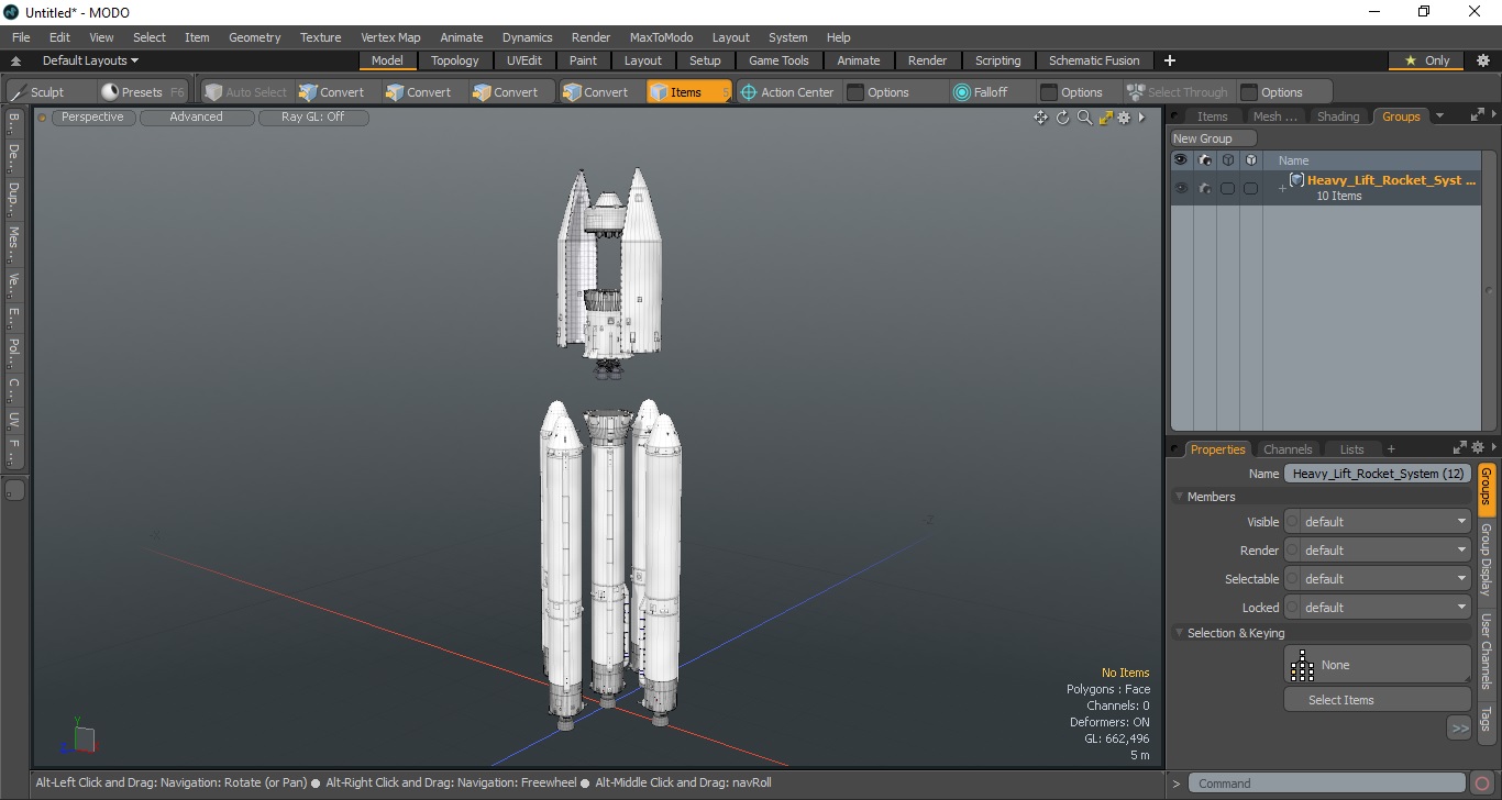 Heavy Lift Rocket System 3D model