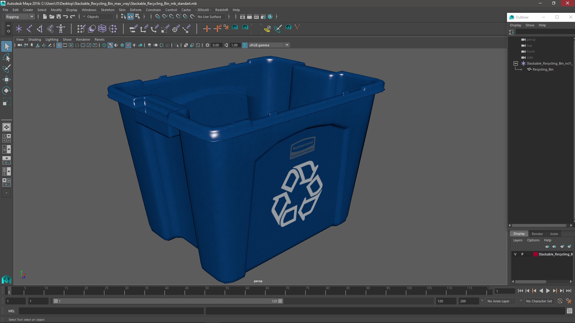 3D Stackable Recycling Bin model