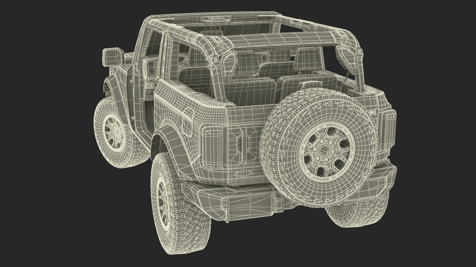 3D model Ford Bronco Off Road SUV Iconic Silver Rigged