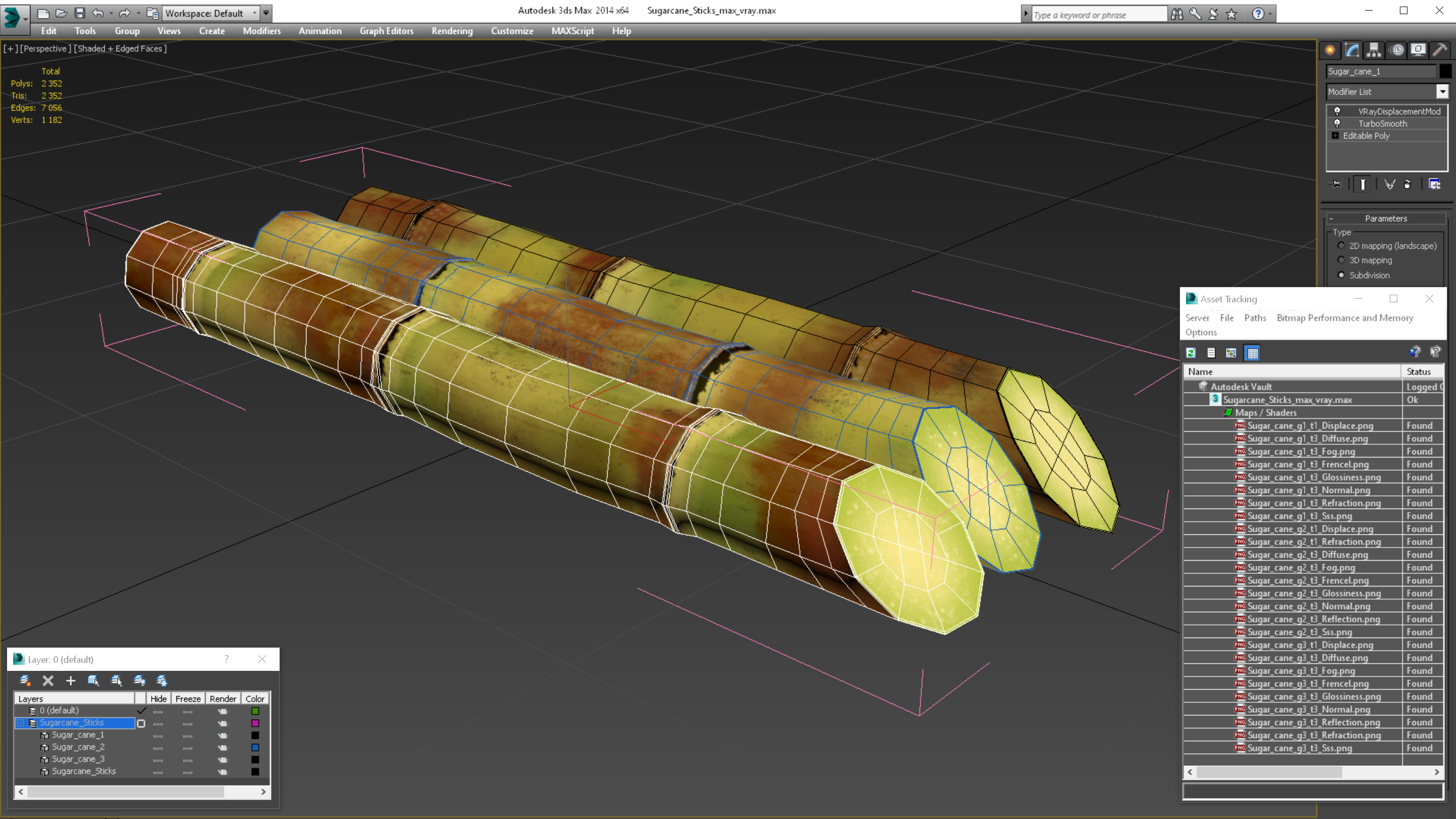 3D Sugarcane Sticks