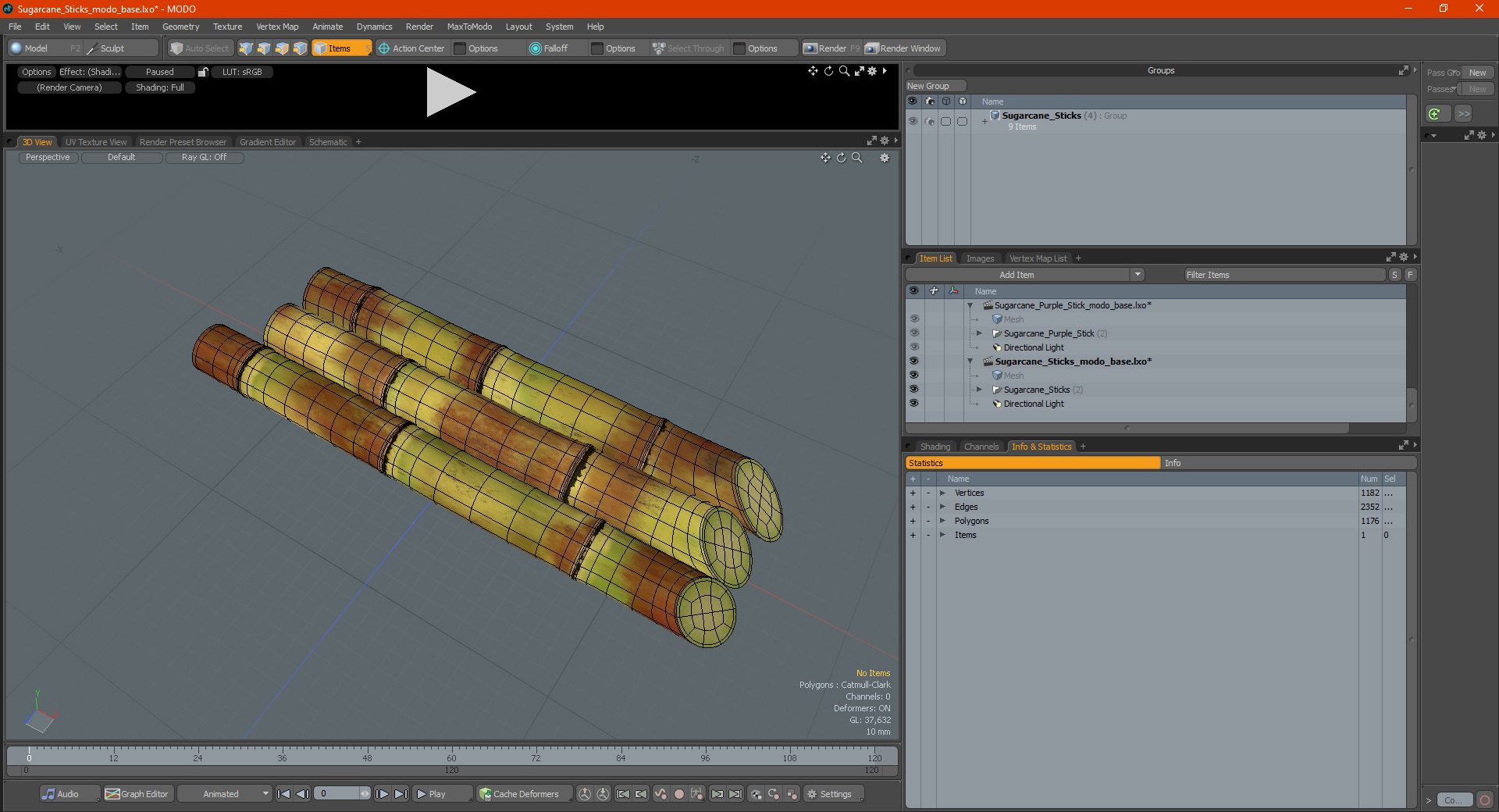 3D Sugarcane Sticks