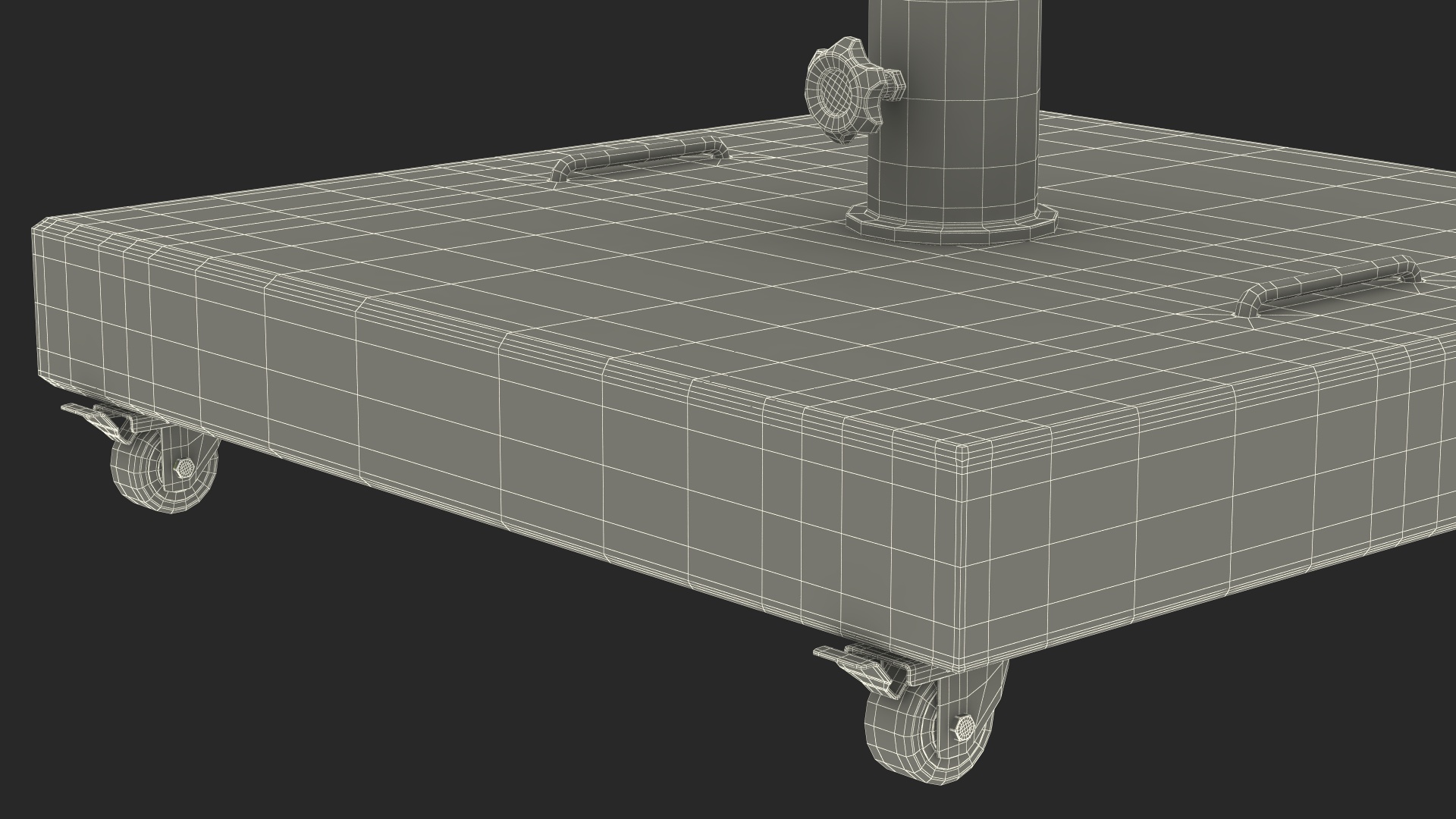 3D model Wheeled Dark Granite Base