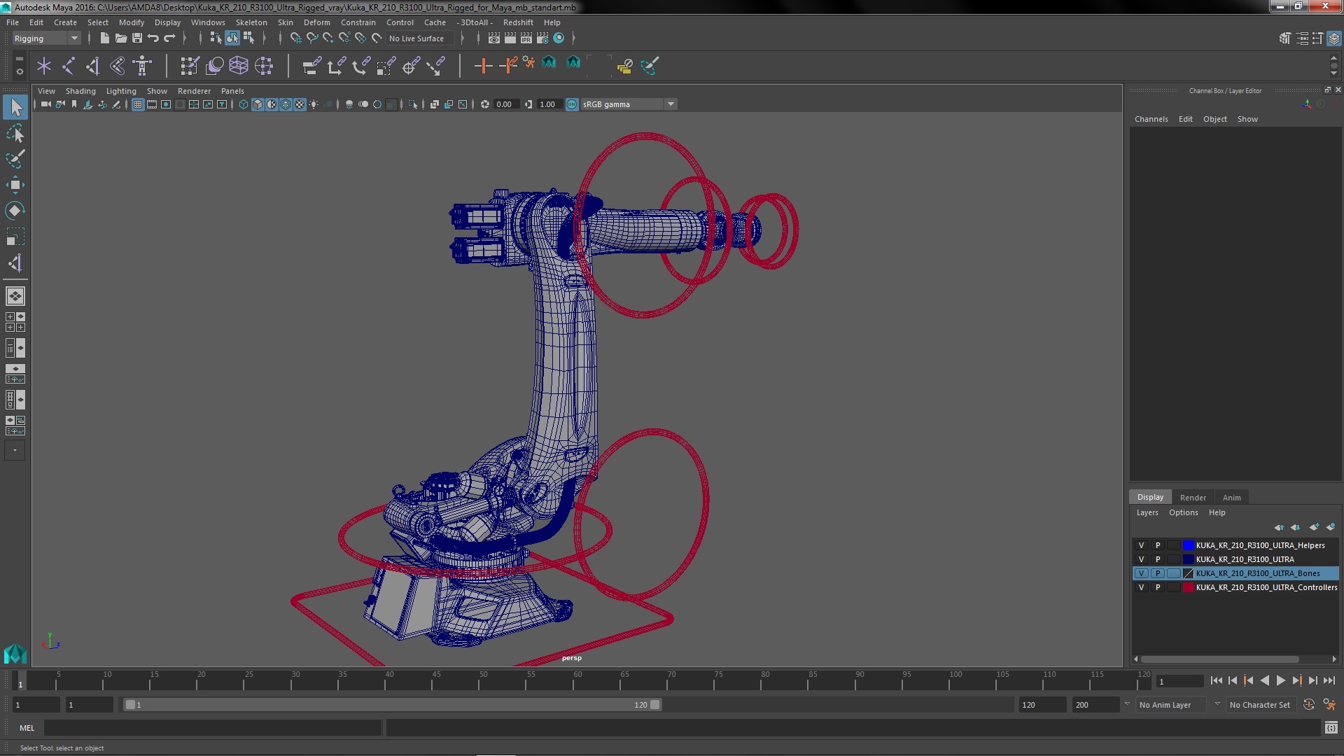 Kuka KR 210 R3100 Ultra Rigged for Maya 3D model