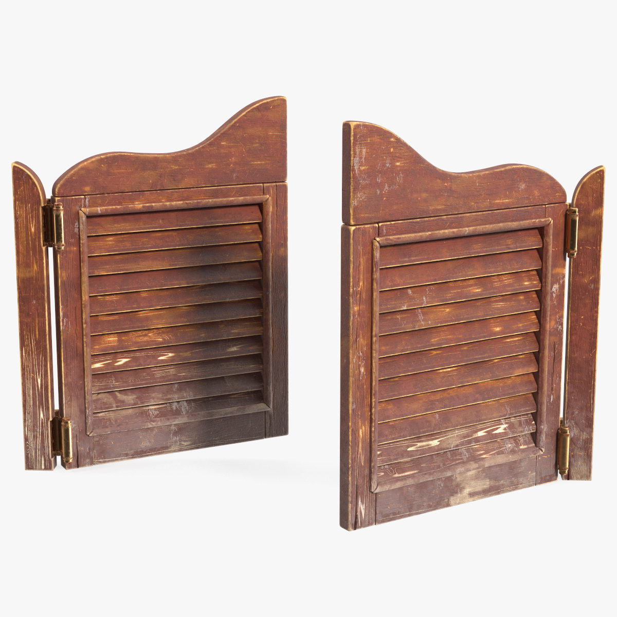 3D model Rustic Saloon Doors Rigged for Cinema 4D