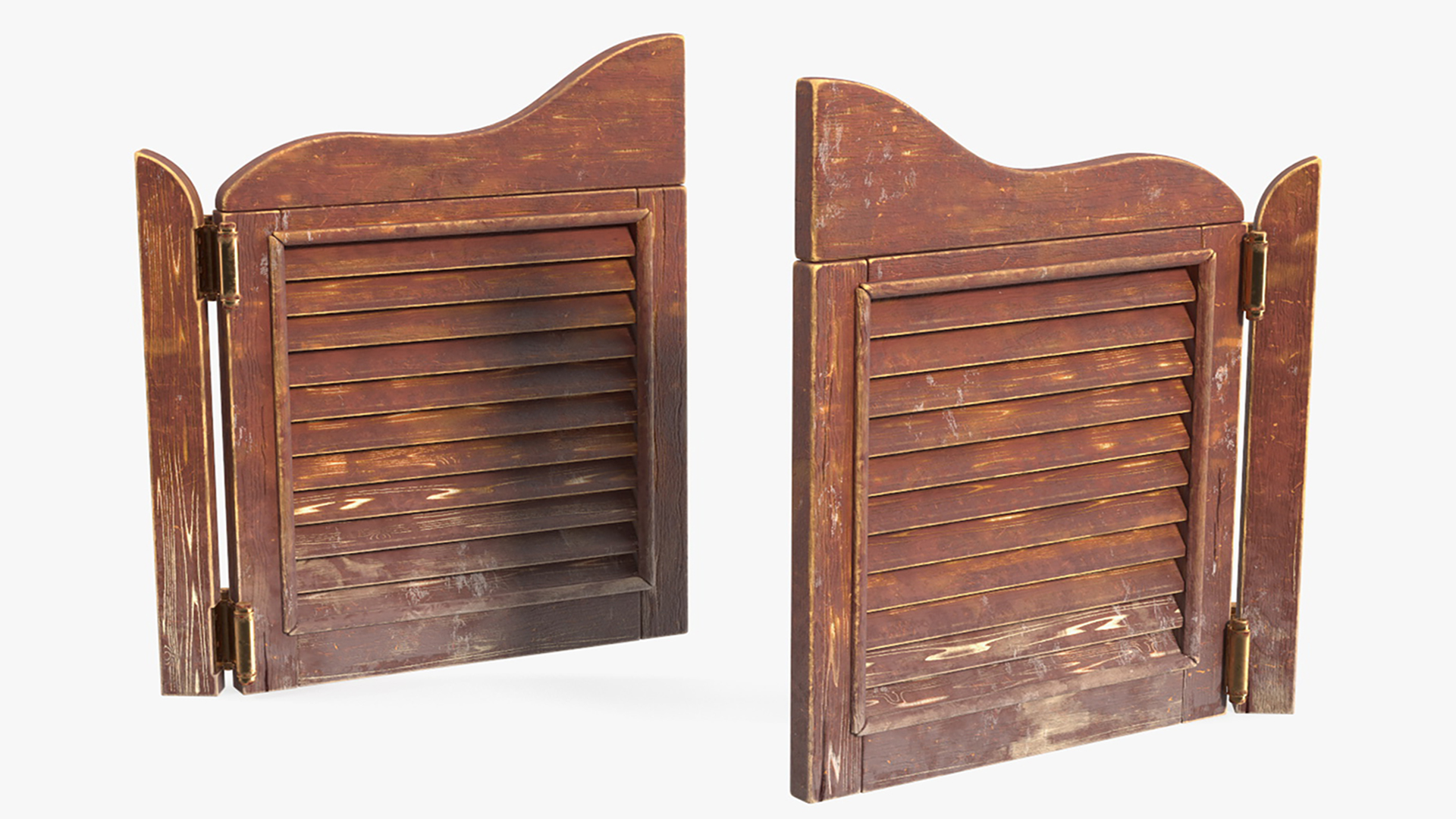 3D model Rustic Saloon Doors Rigged for Cinema 4D