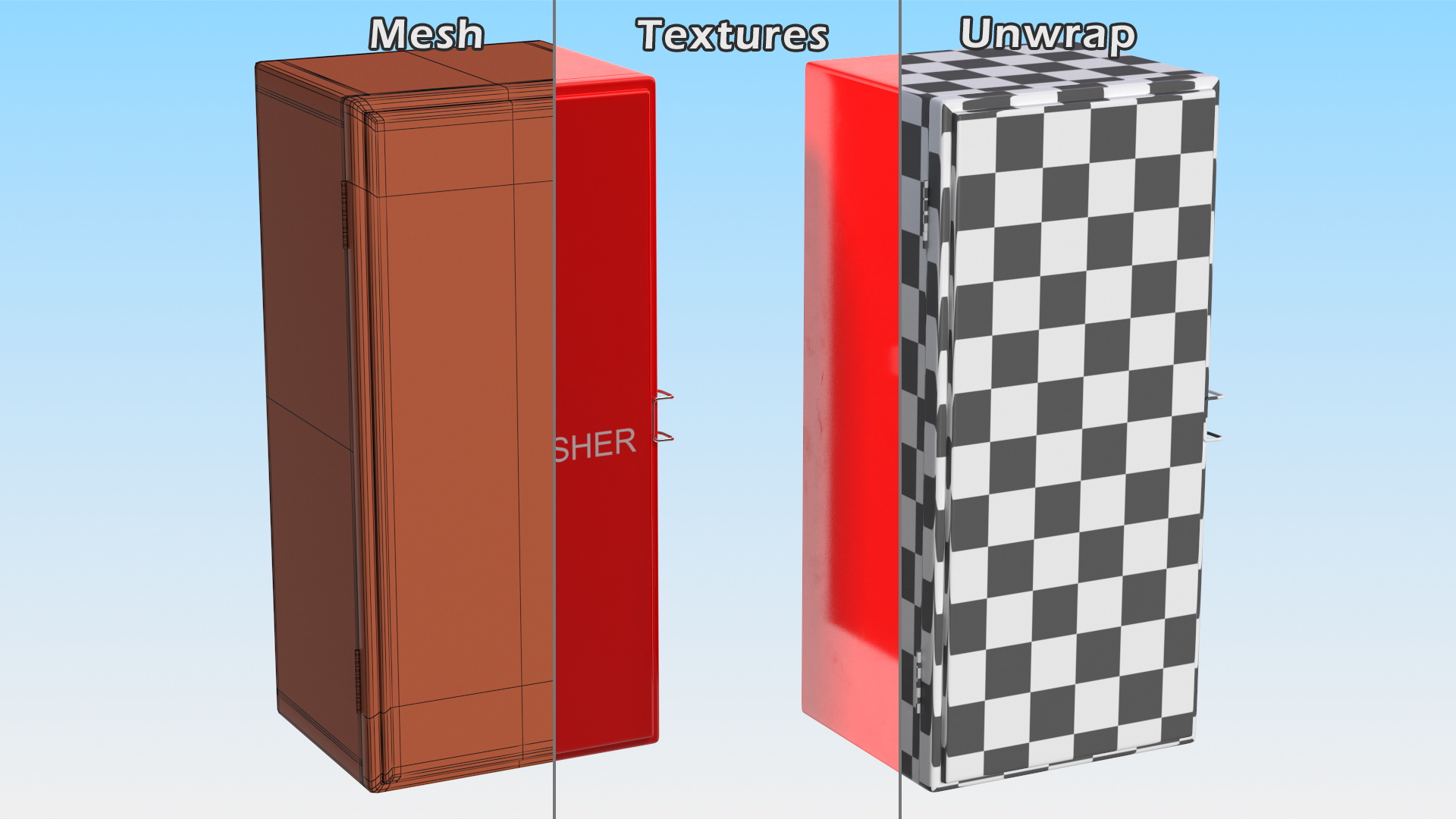 3D Fire Extinguisher Fibreglass Cabinet