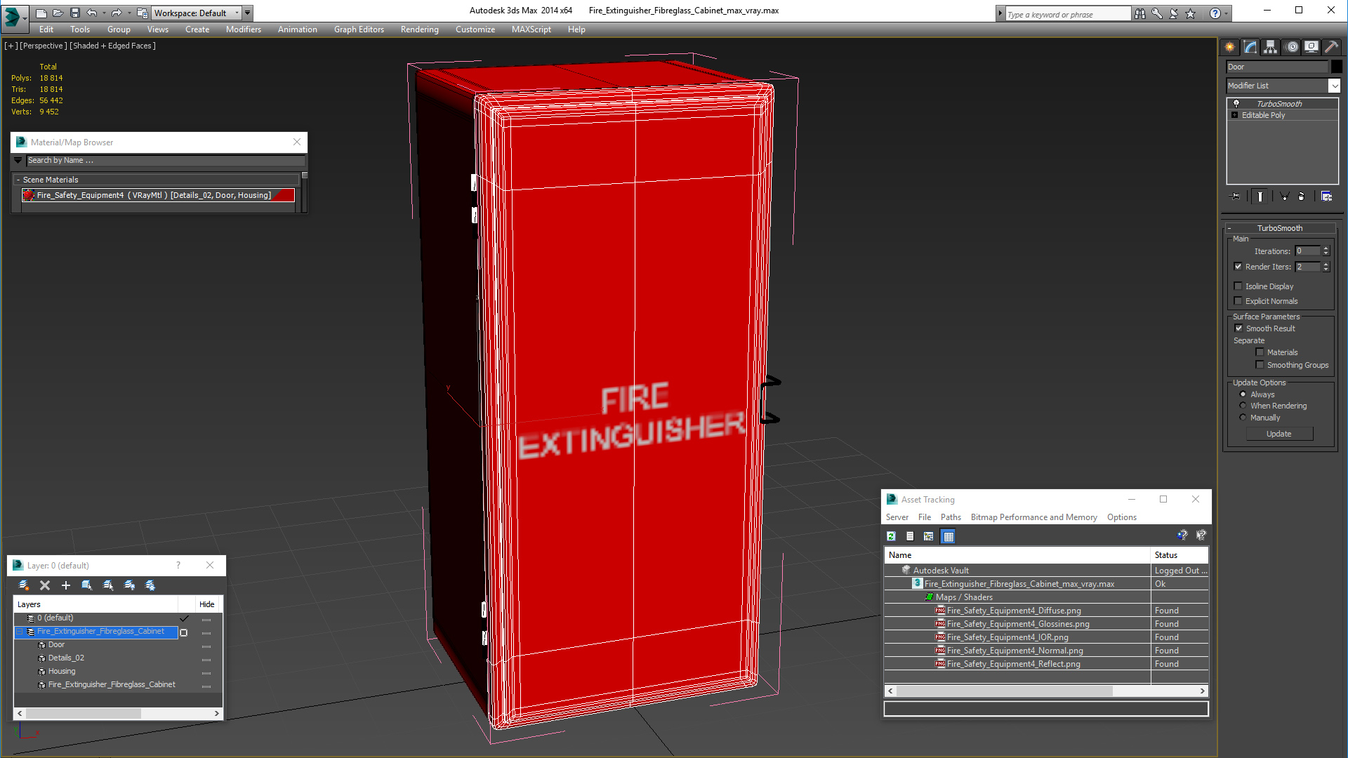 3D Fire Extinguisher Fibreglass Cabinet