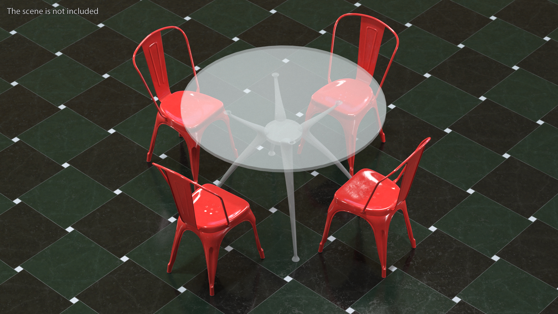 Red Stackable Chair 3D model