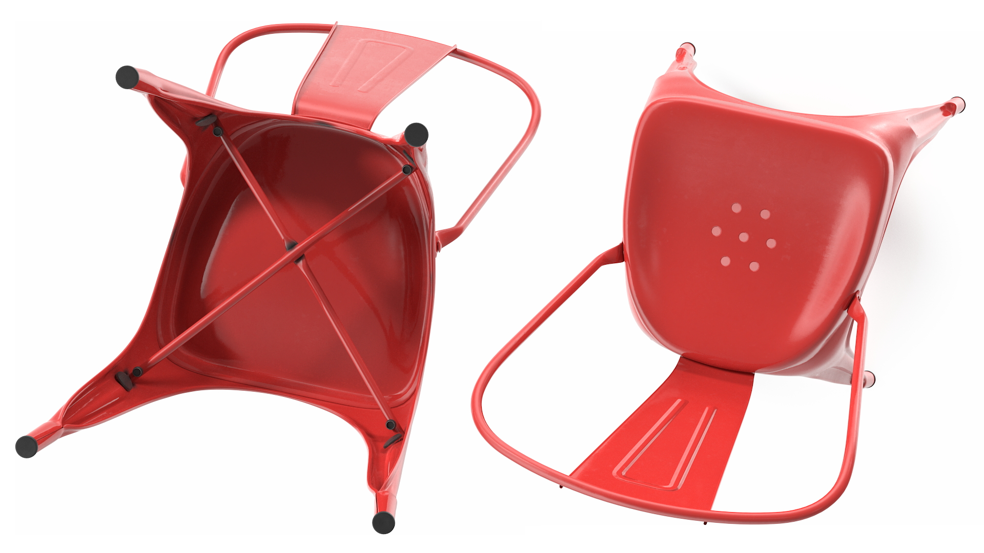 Red Stackable Chair 3D model