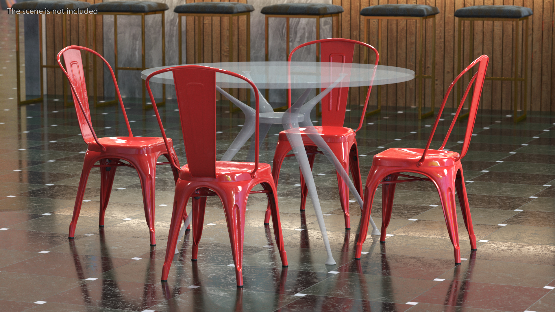 Red Stackable Chair 3D model