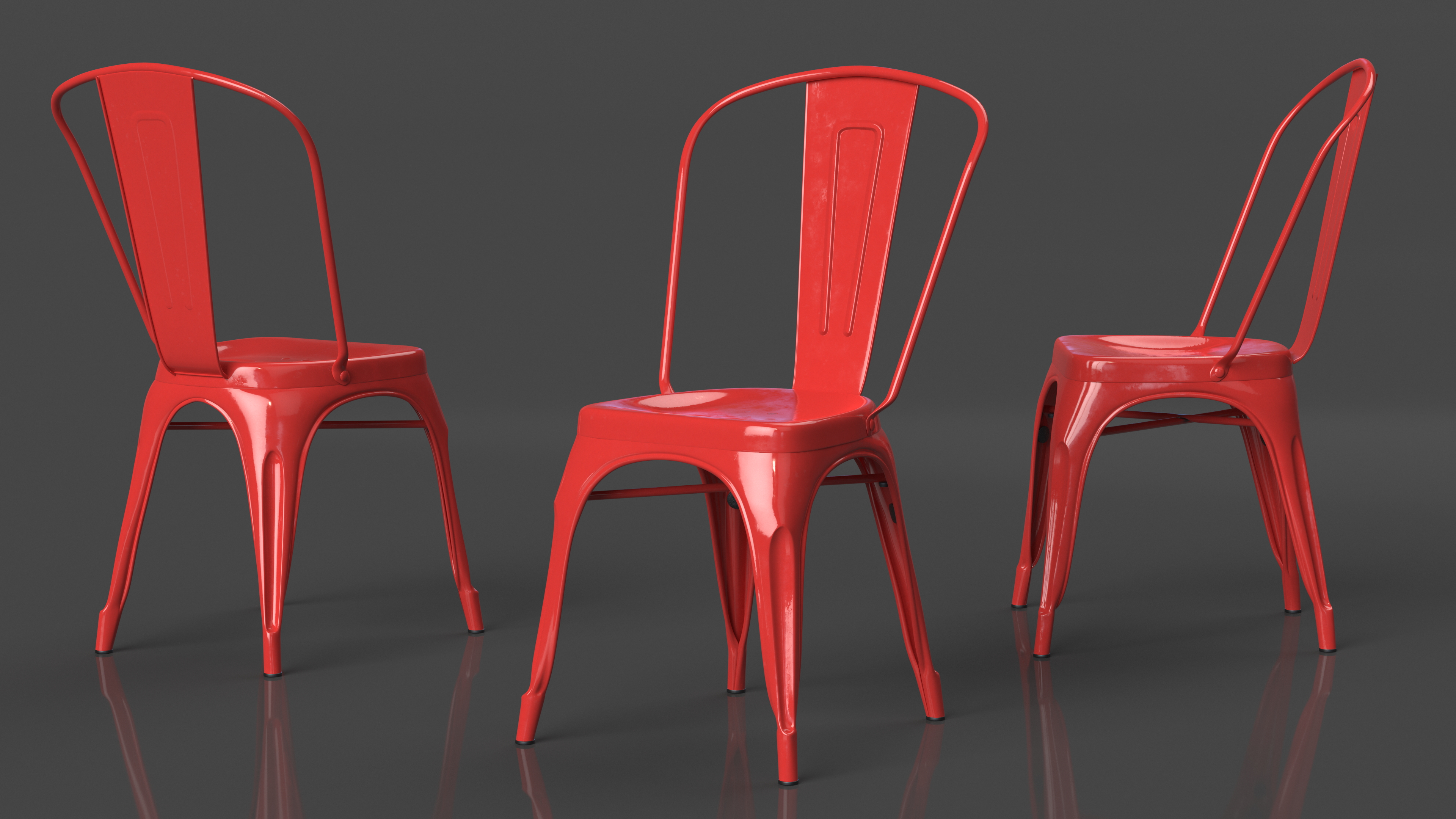 Red Stackable Chair 3D model