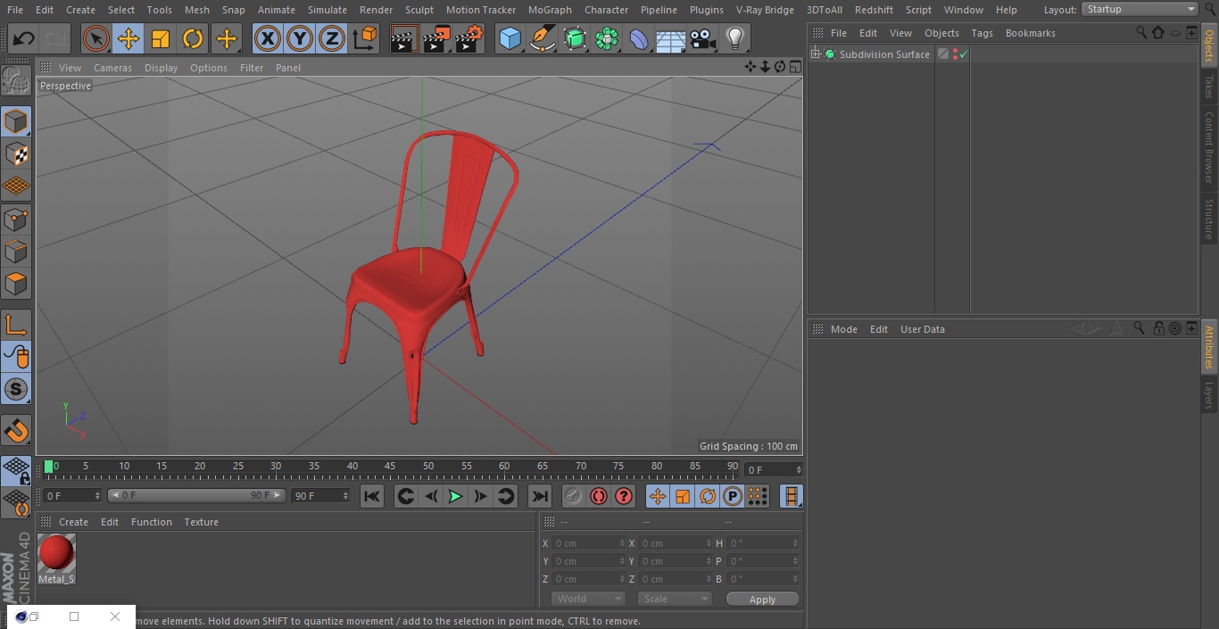 Red Stackable Chair 3D model