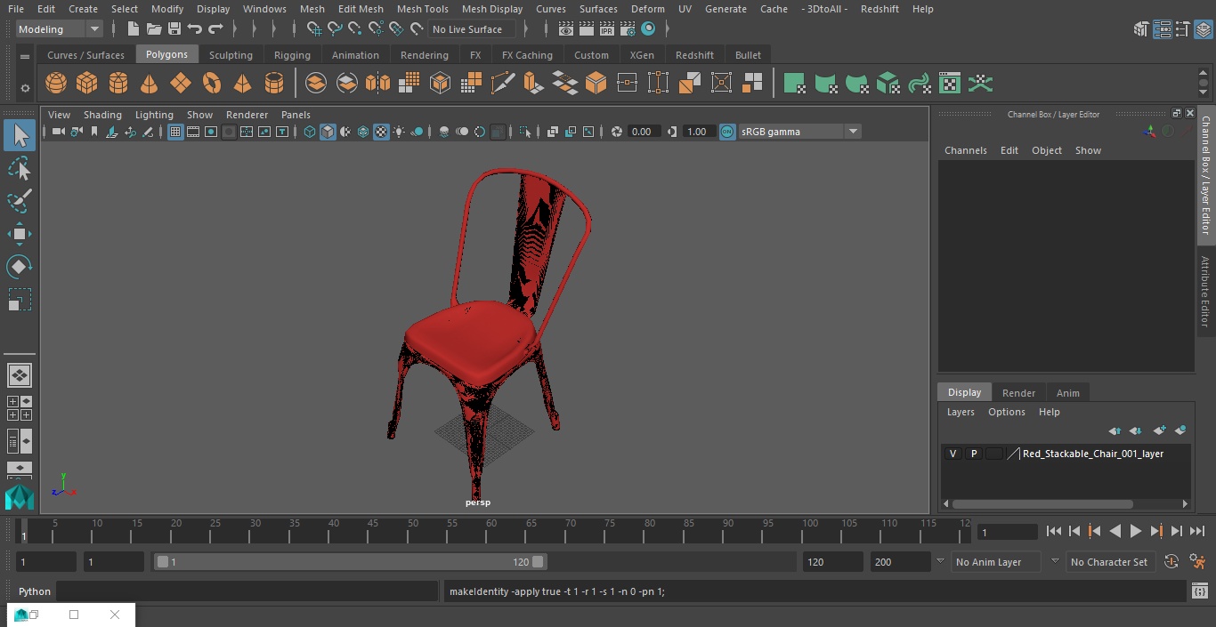 Red Stackable Chair 3D model