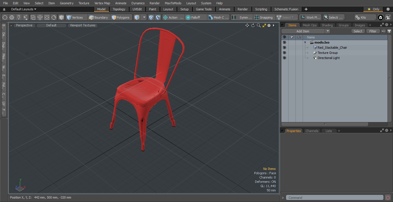 Red Stackable Chair 3D model