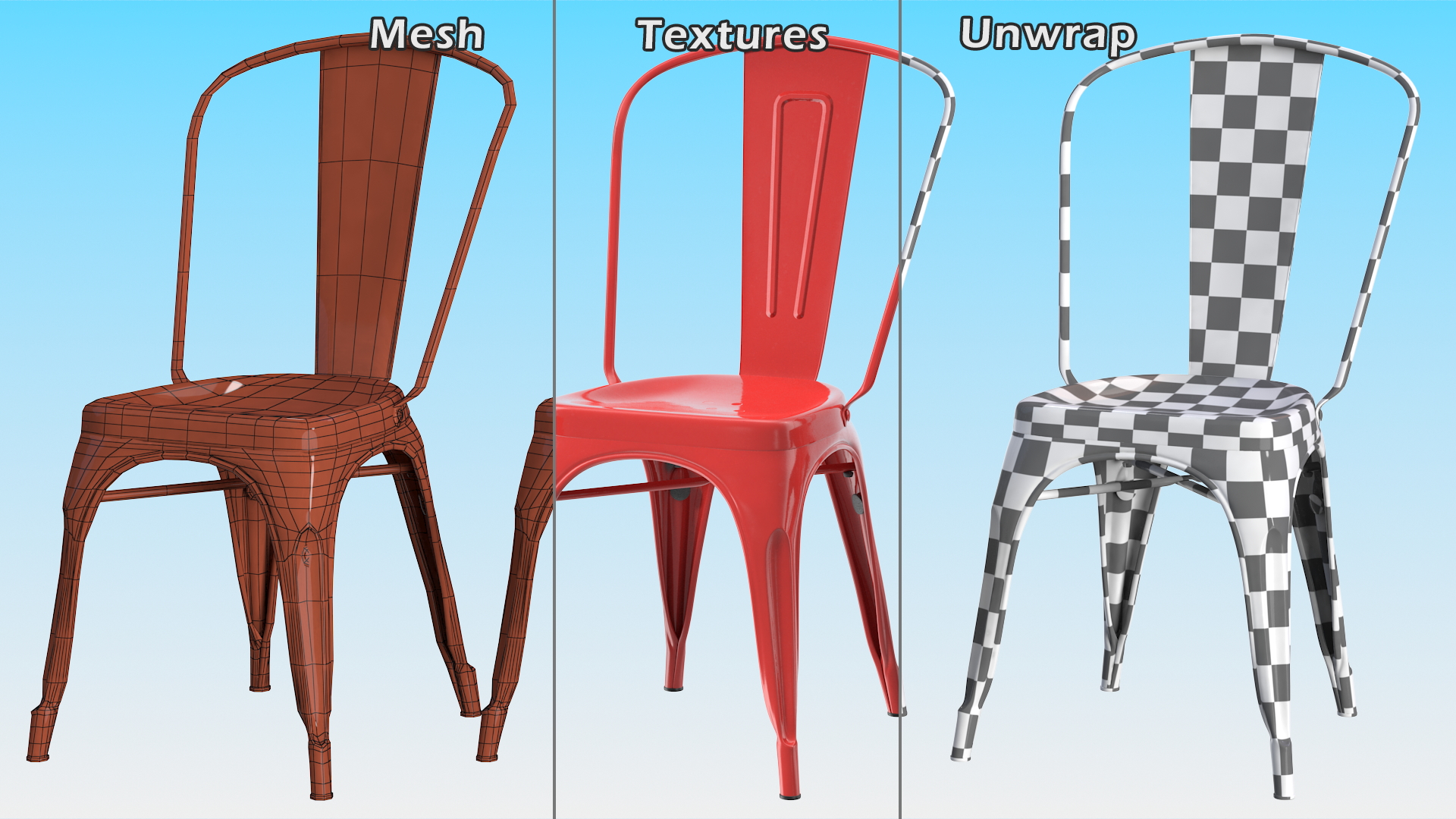 Red Stackable Chair 3D model