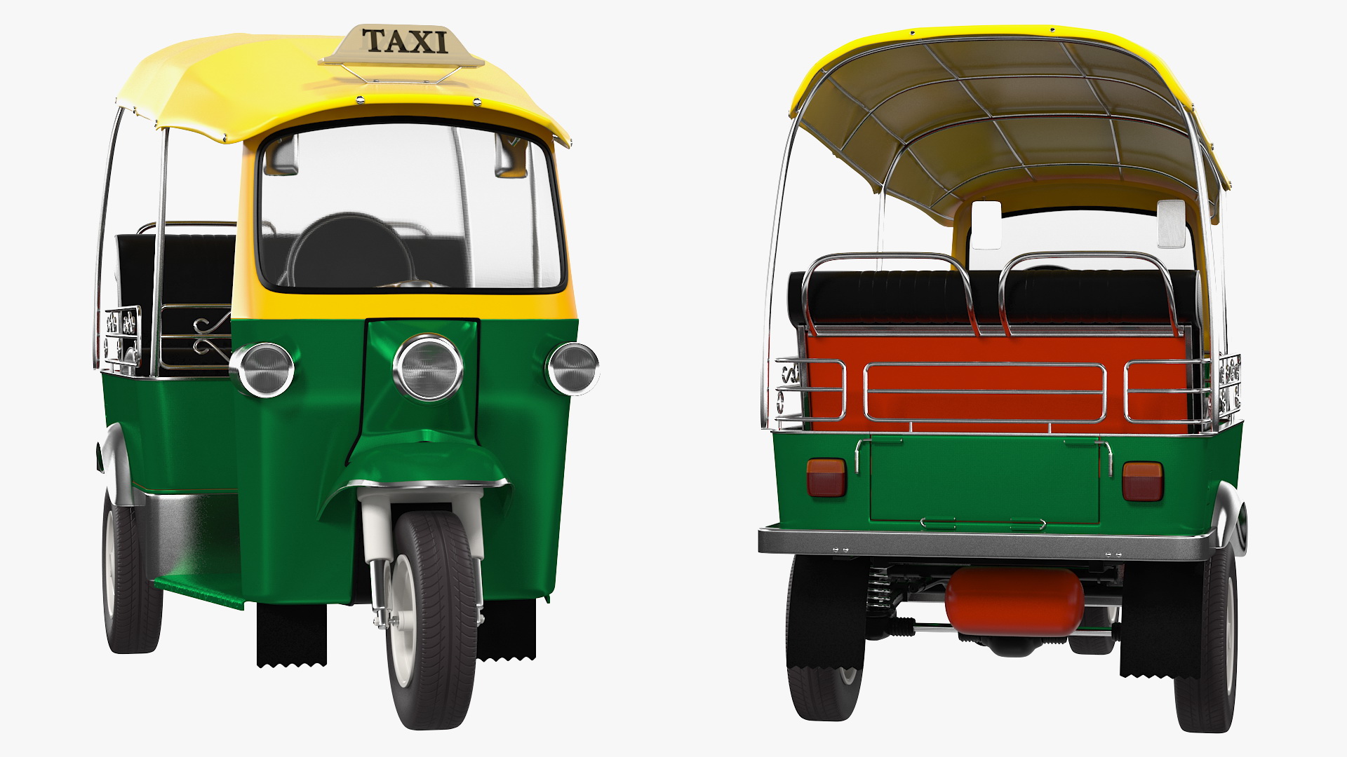 Three Wheeler Auto Rickshaw Rigged 3D model