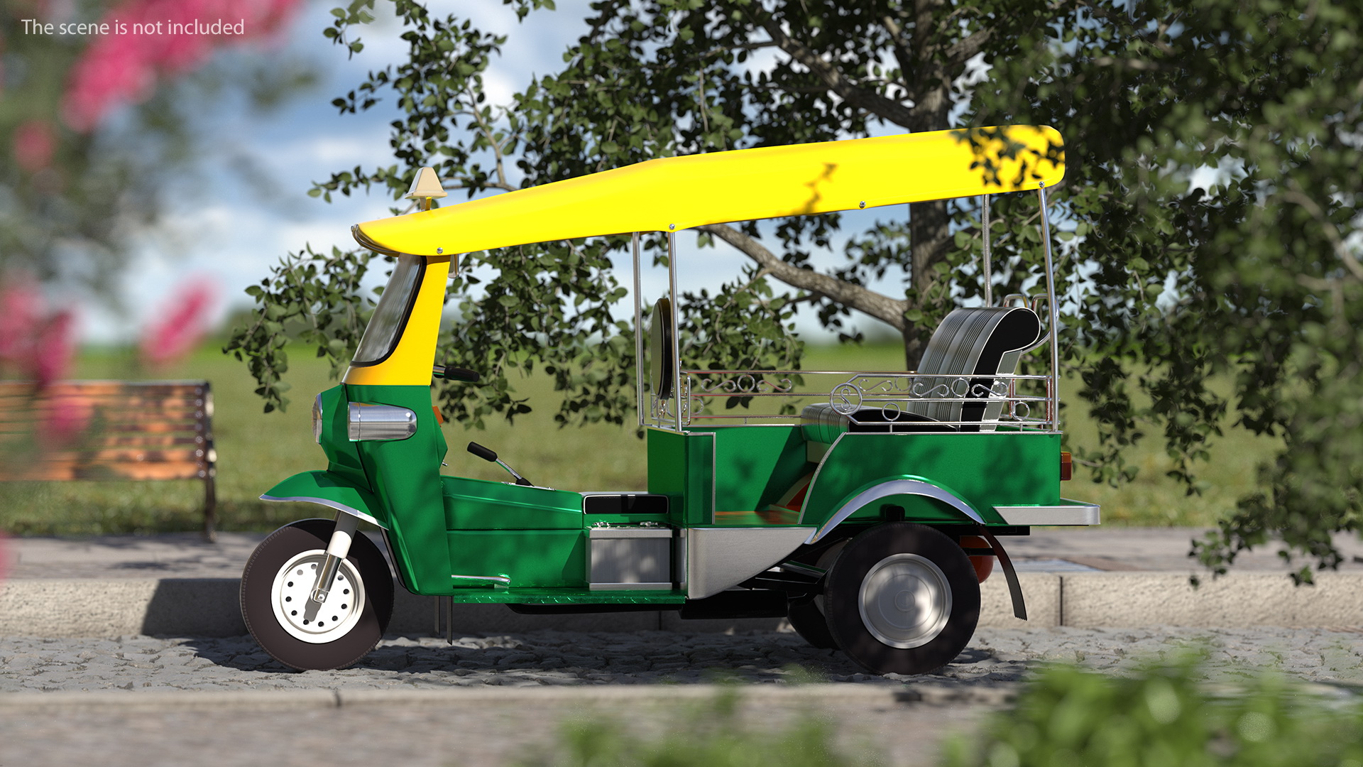 Three Wheeler Auto Rickshaw Rigged 3D model