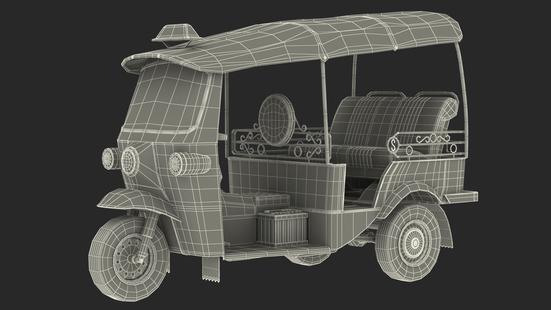 Three Wheeler Auto Rickshaw Rigged 3D model