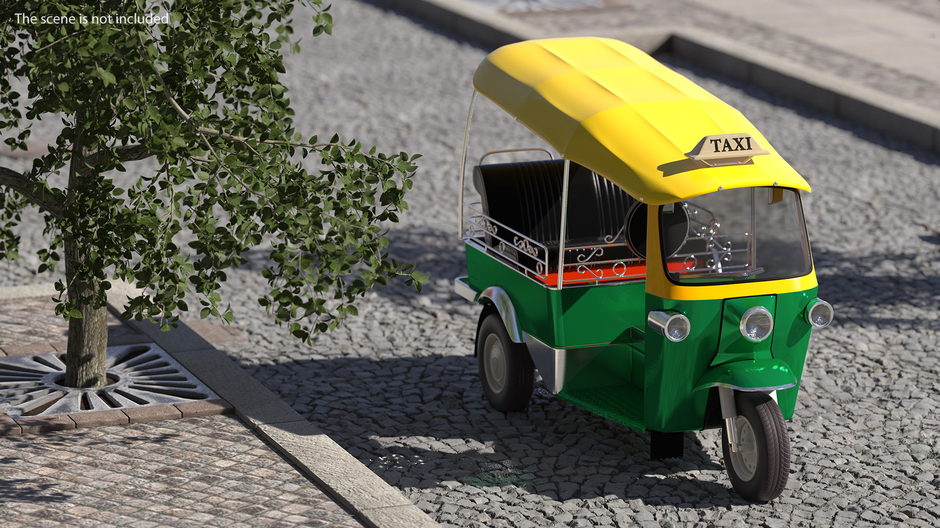 Three Wheeler Auto Rickshaw Rigged 3D model