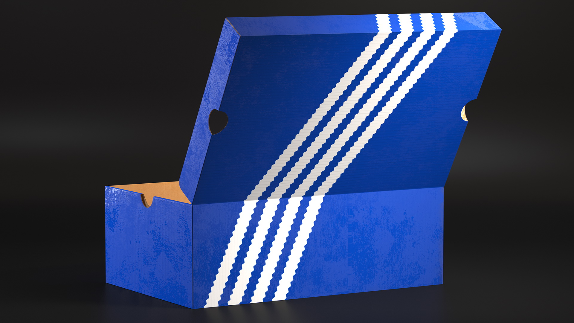 3D model Blue Carton Shoe Box Open