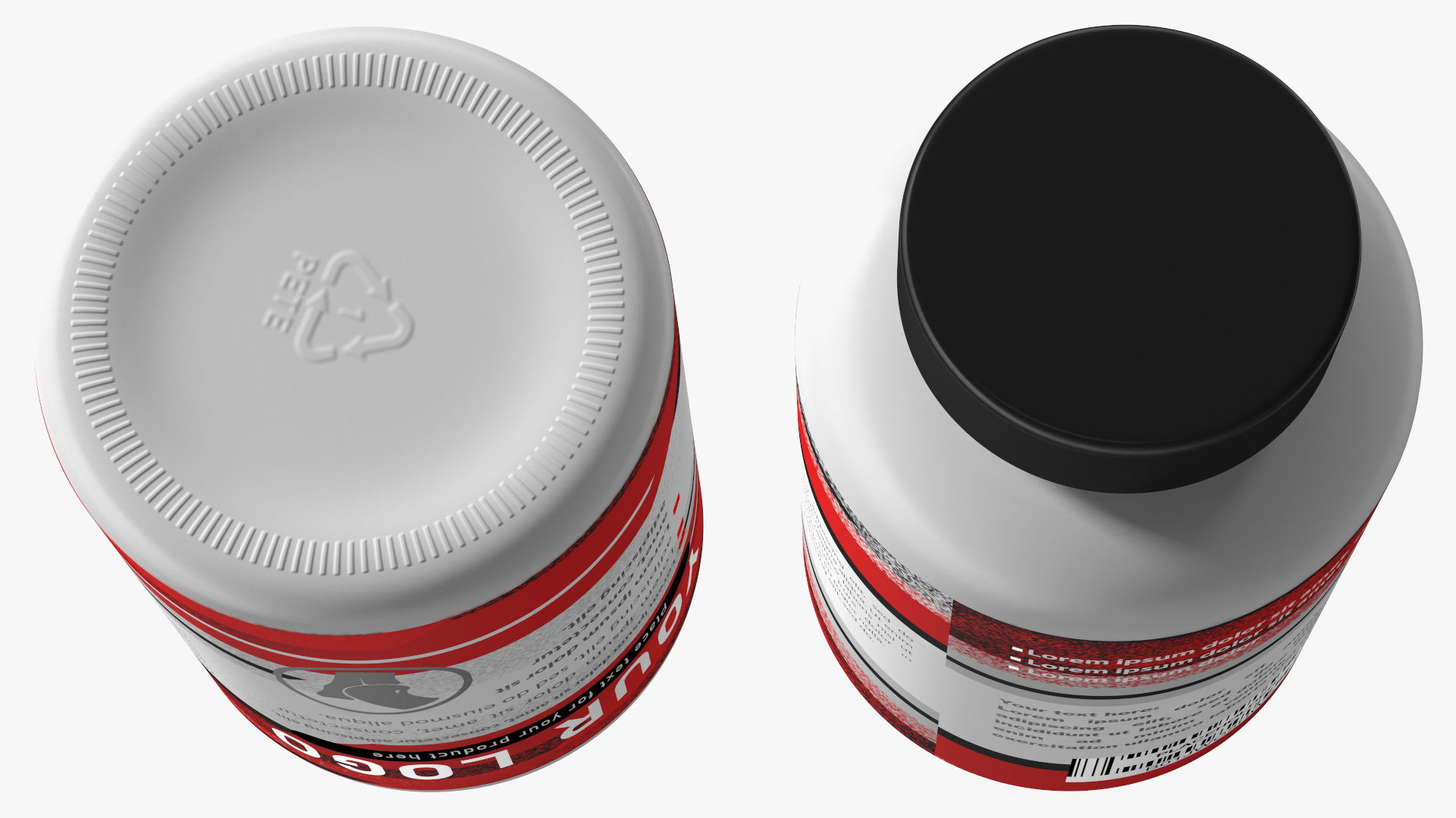 Plastic Jar Mockup Red 3D