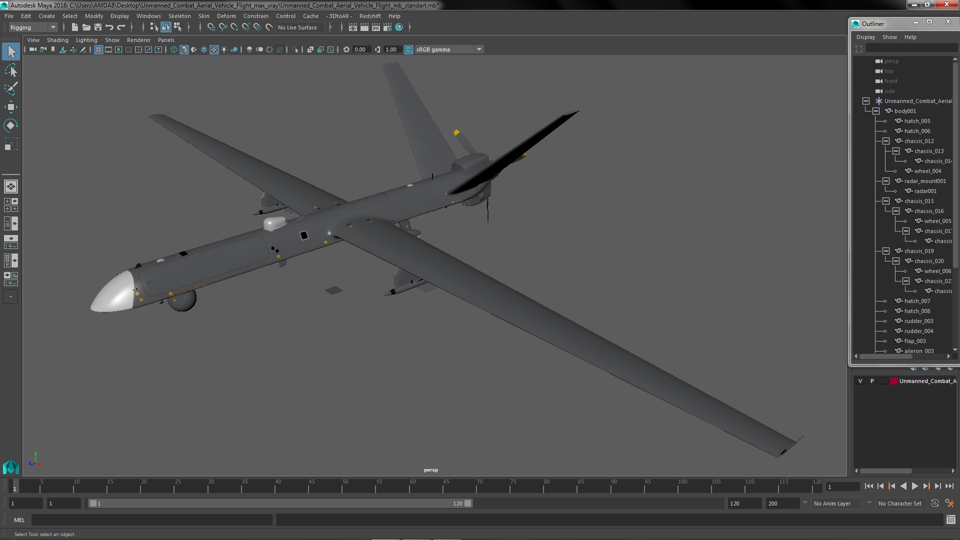 Unmanned Combat Aerial Vehicle Flight 3D