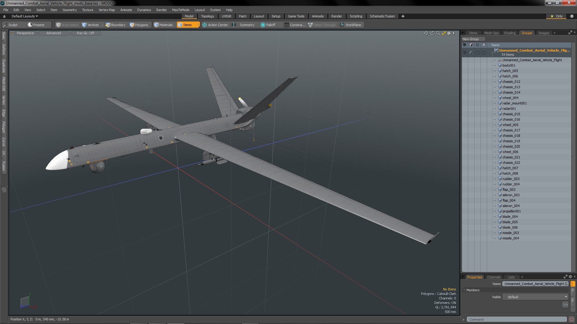 Unmanned Combat Aerial Vehicle Flight 3D