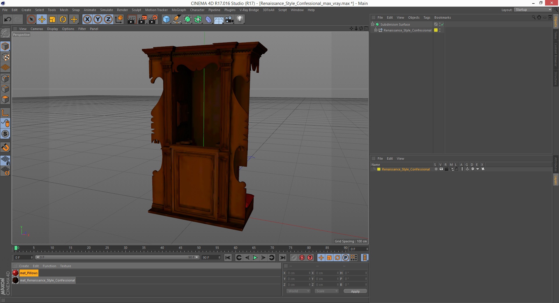 3D model Renaissance Style Confessional