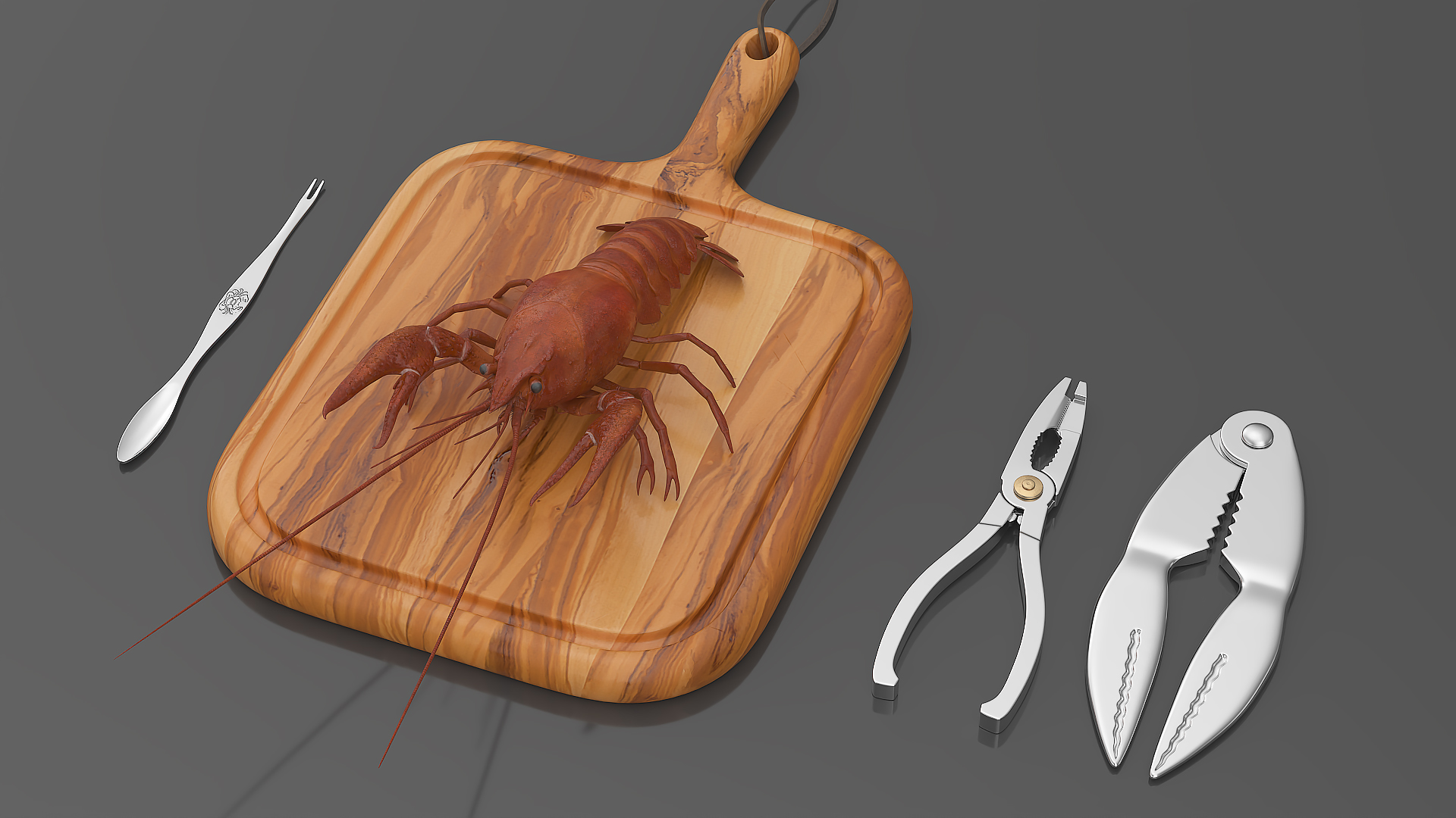 Crawfish Dinner with Seafood Tools 3D model