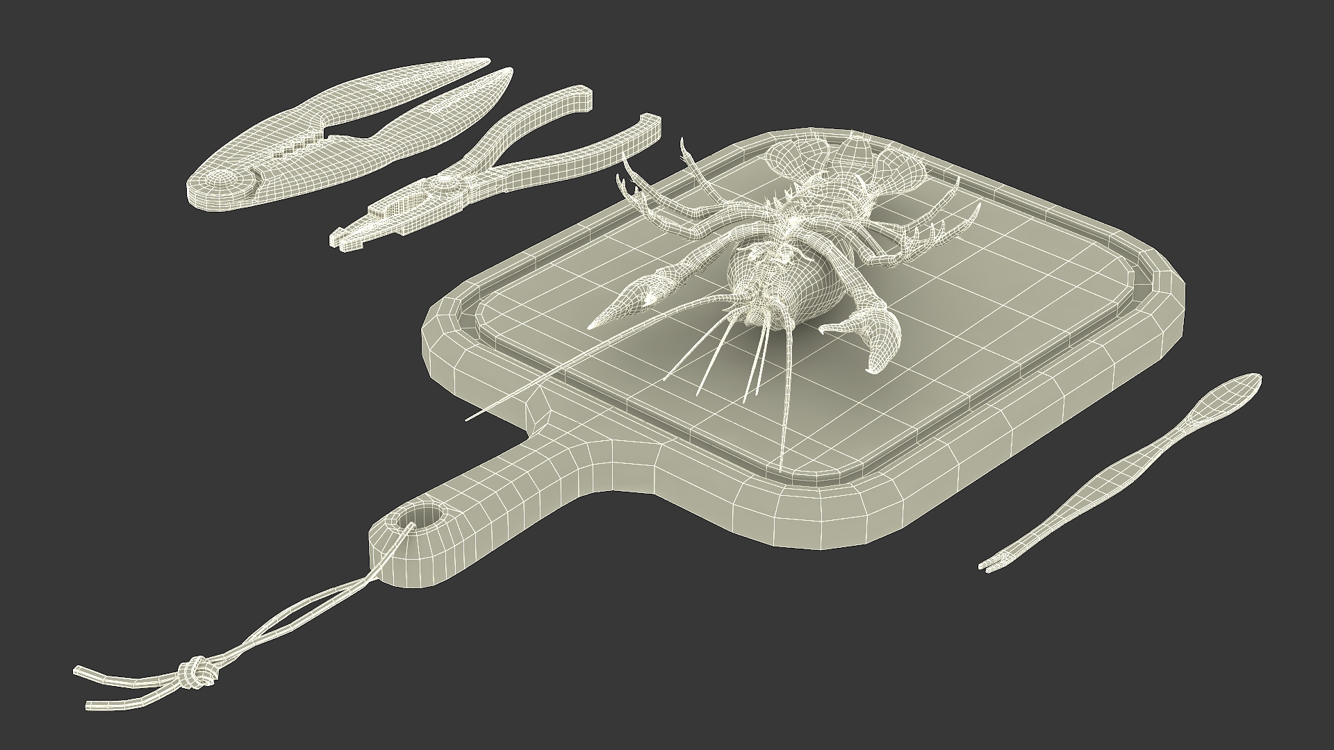 Crawfish Dinner with Seafood Tools 3D model