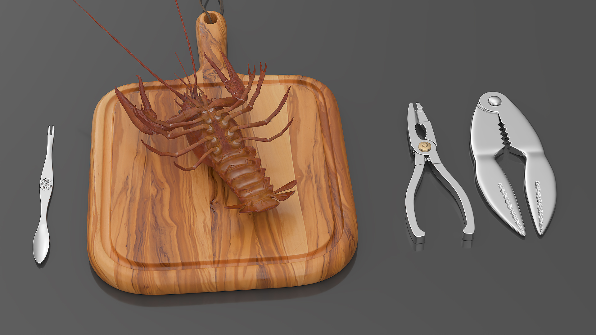 Crawfish Dinner with Seafood Tools 3D model