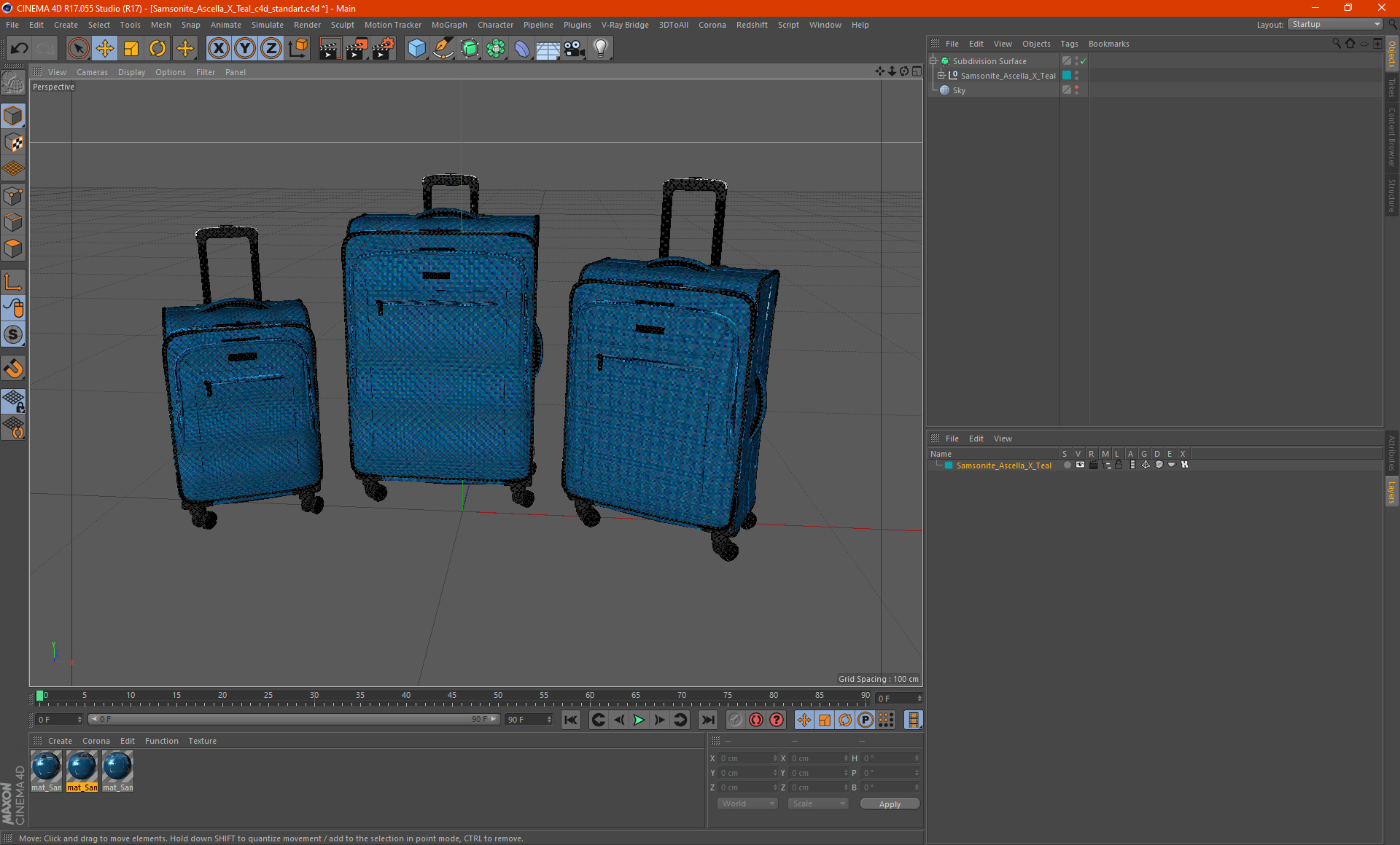 Samsonite Ascella X Teal 3D model