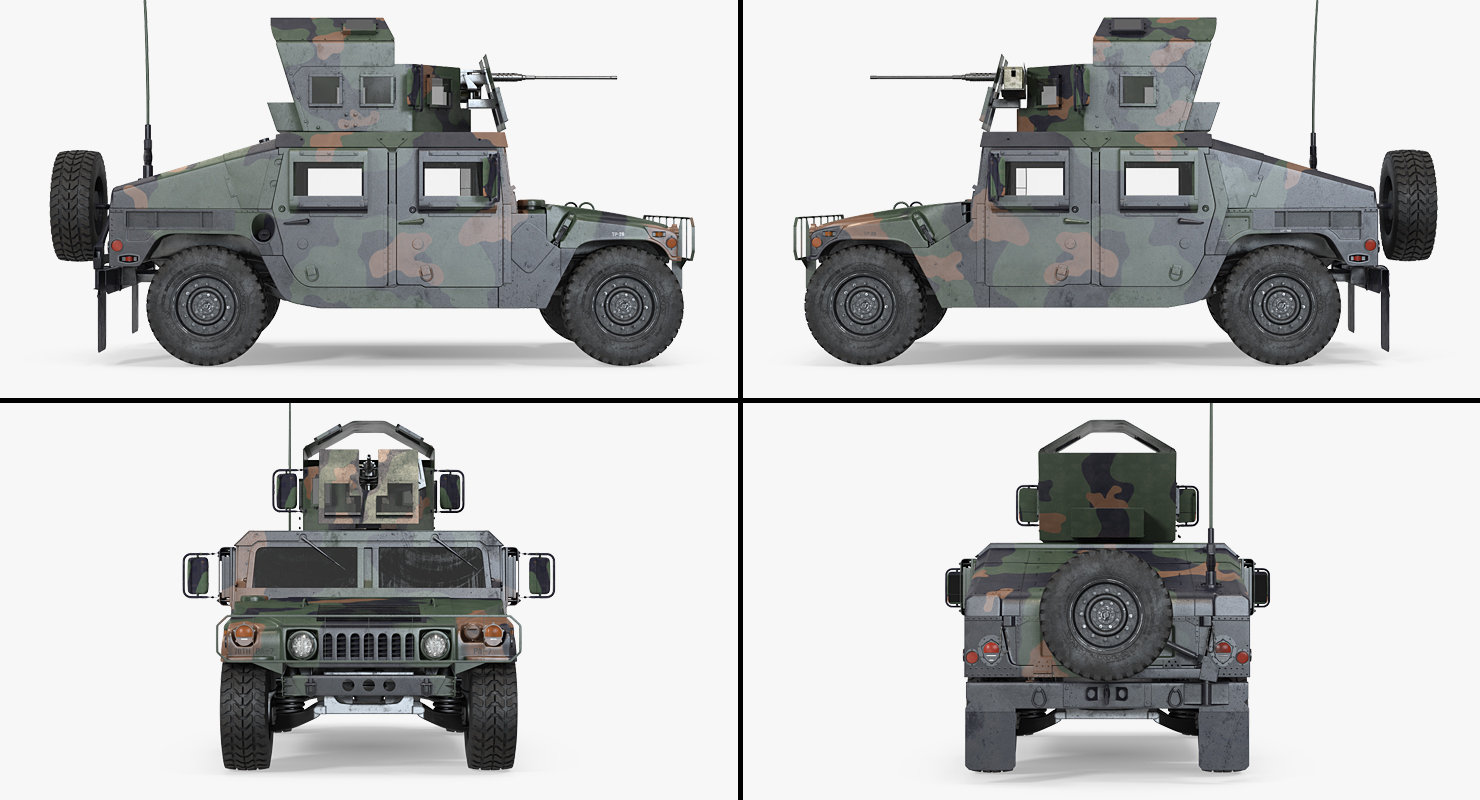 Humvee M1151 Enhanced Armament Carrier Simple Interior Camo 3D model