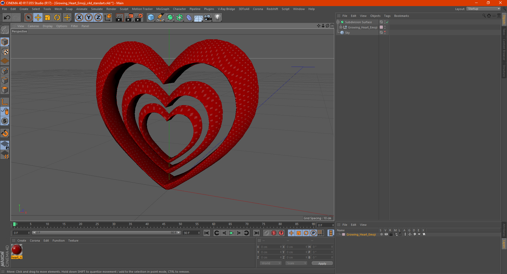 Growing Heart Emoji 3D model