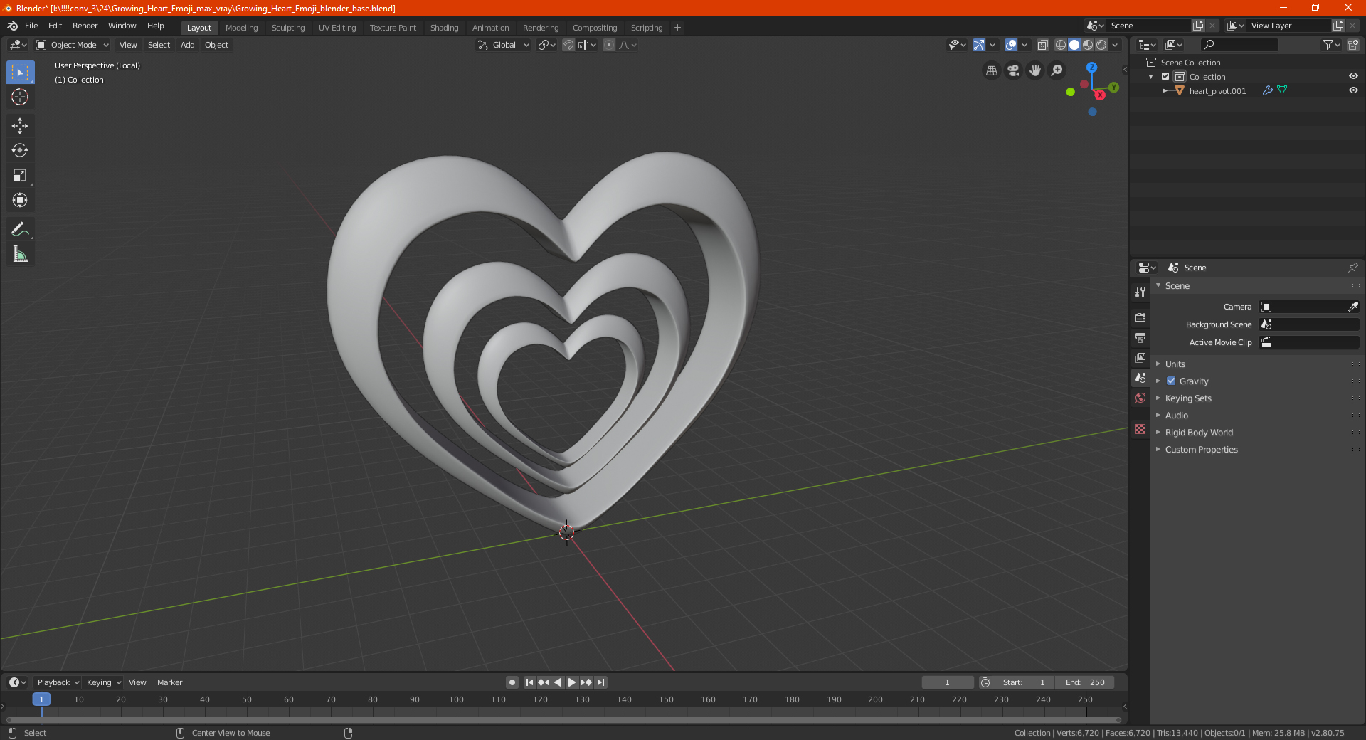 Growing Heart Emoji 3D model