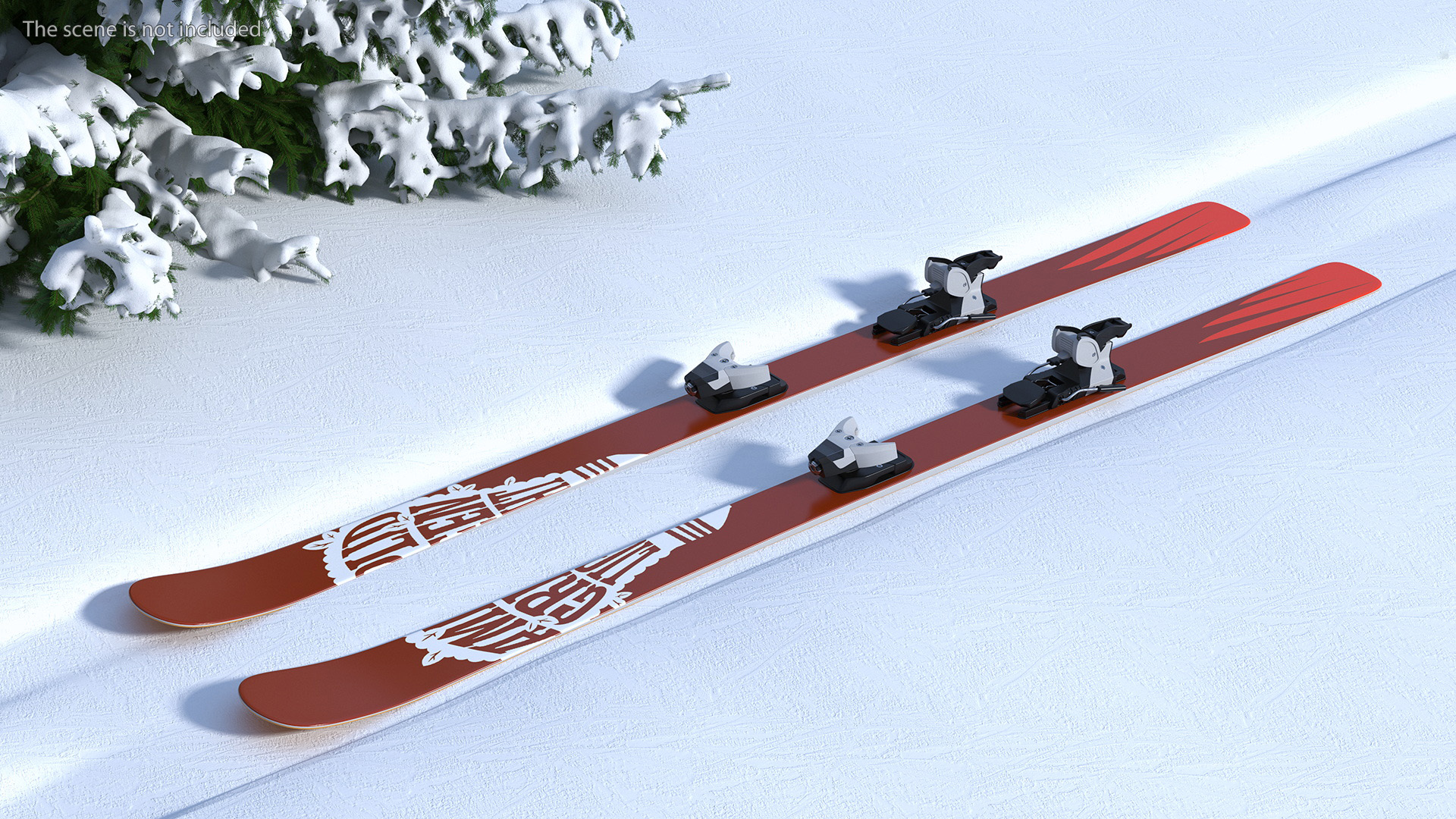 3D Snow Ski System with Ski Bindings model