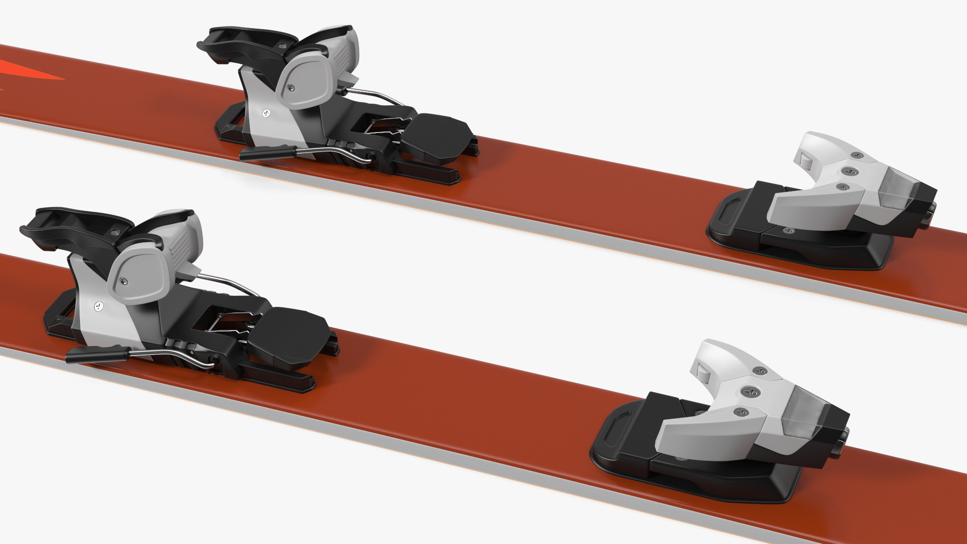 3D Snow Ski System with Ski Bindings model