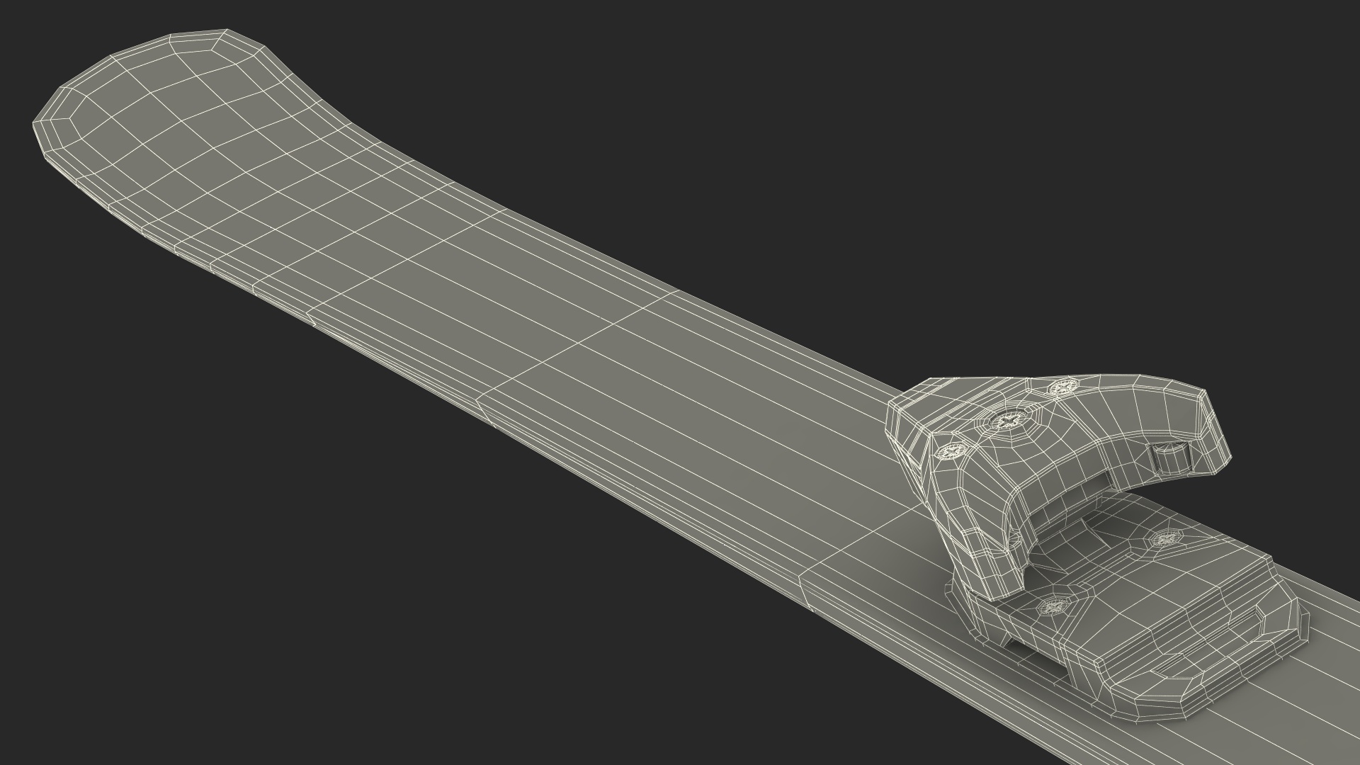 3D Snow Ski System with Ski Bindings model