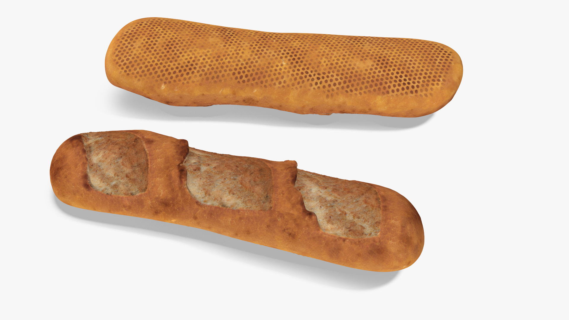 3D Bakery Bag Opened with Bread model