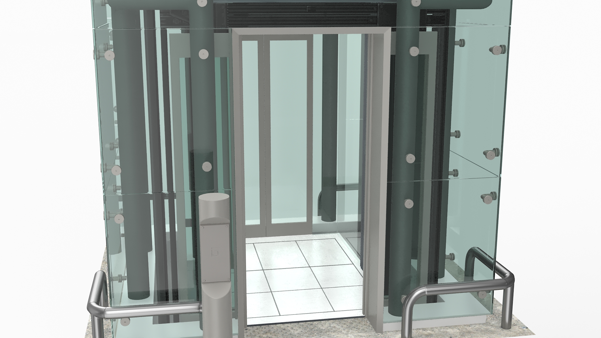 3D Glass Elevator Chrome