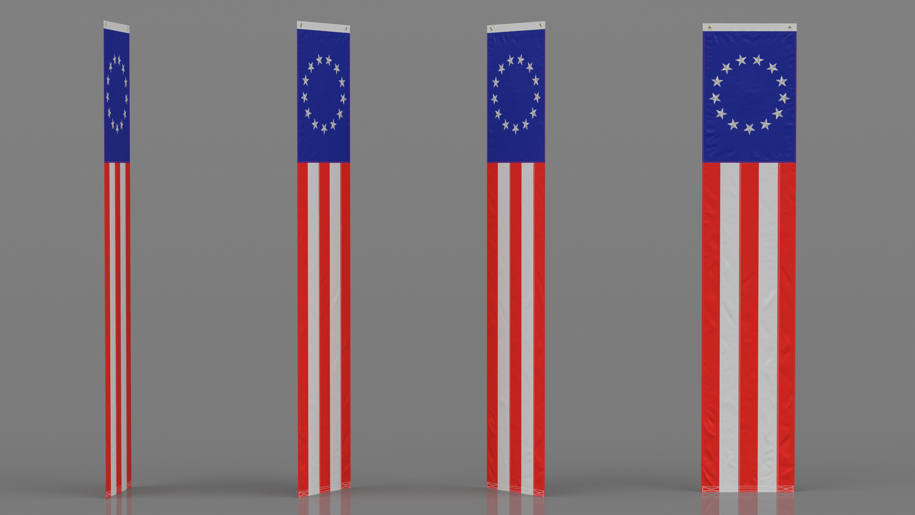 3D Pull Down Betsy Ross US Flag model