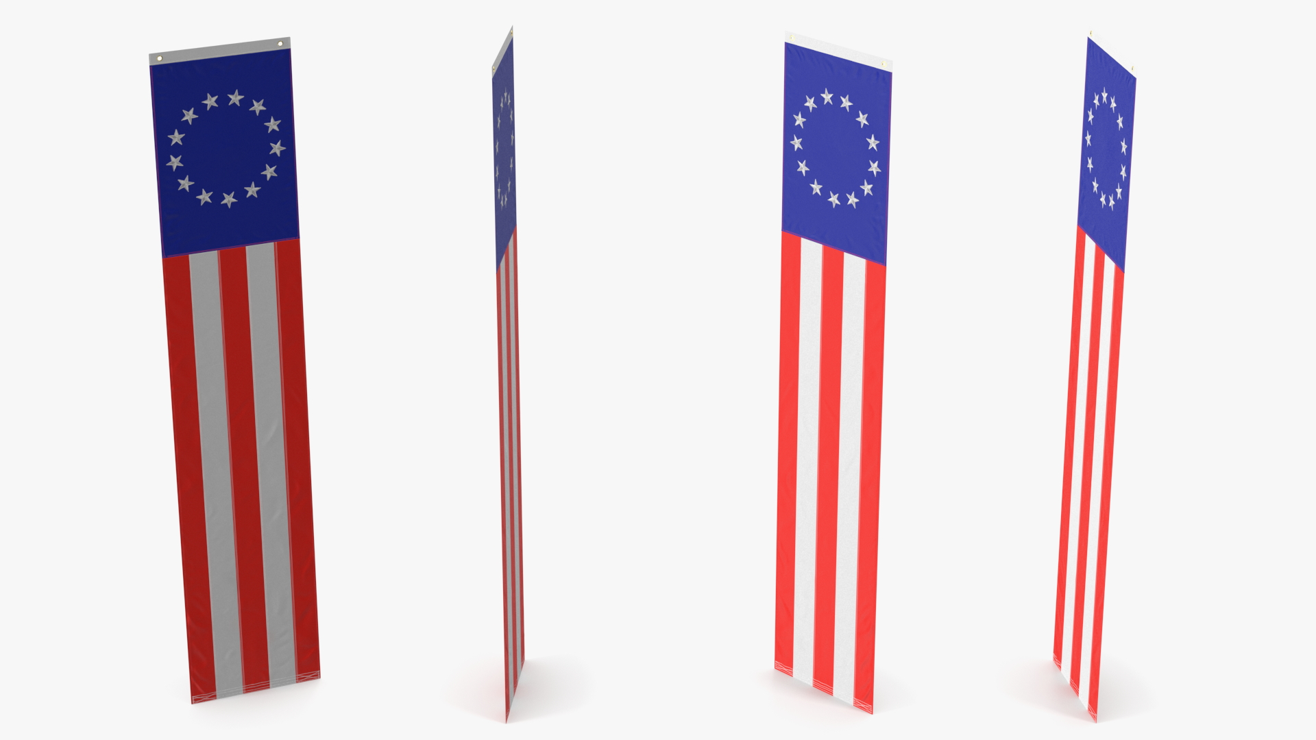 3D Pull Down Betsy Ross US Flag model