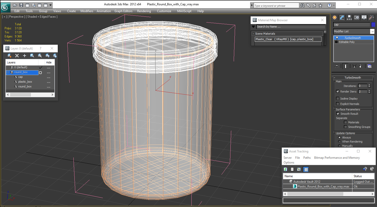 3D Plastic Round Box with Cap