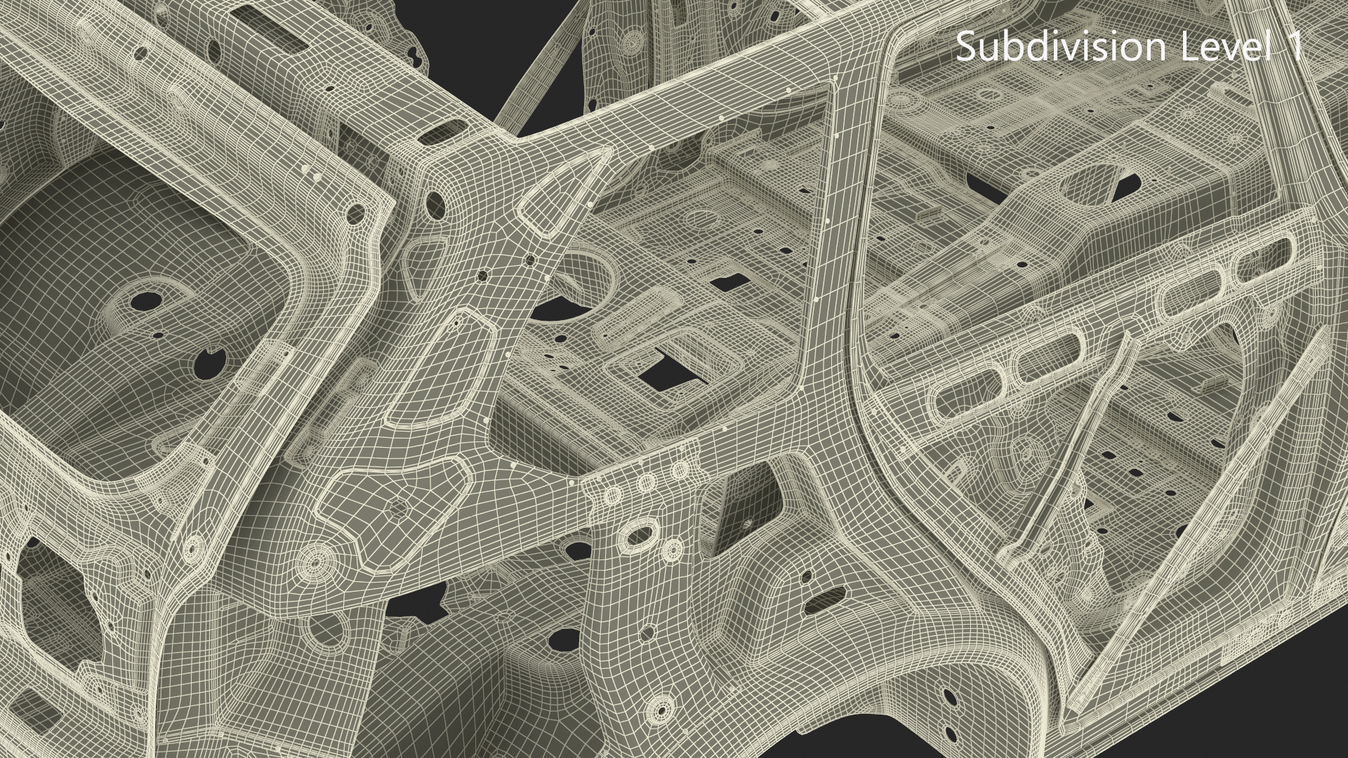 SUV Car Chassis Structure Rigged 3D