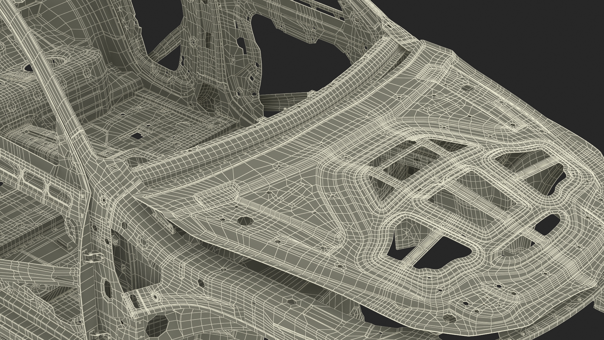 SUV Car Chassis Structure Rigged 3D