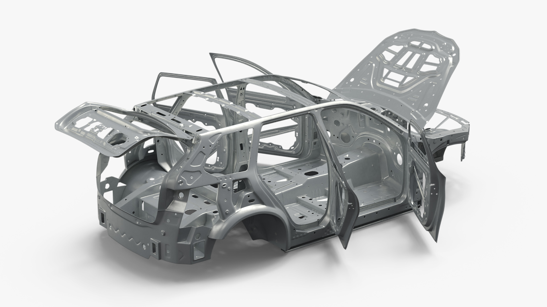 SUV Car Chassis Structure Rigged 3D