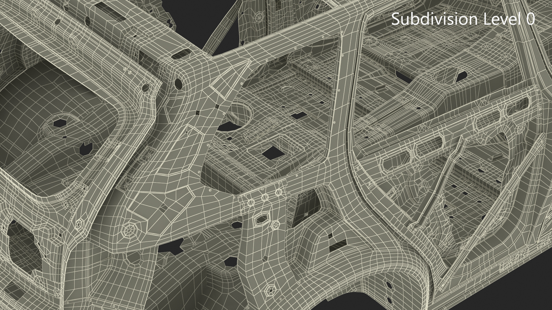 SUV Car Chassis Structure Rigged 3D